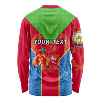 Custom Eritrea Long Sleeve Shirt Eritrean Emblem Flag Mix African Pattern LT01