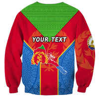 Custom Eritrea Sweatshirt Eritrean Emblem Flag Mix African Pattern - Wonder Print Shop