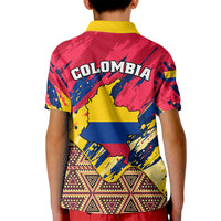 Colombia Kid Polo Shirt Colombian Tribal Seamless Patterns - Wonder Print Shop