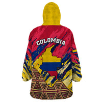 Colombia Wearable Blanket Hoodie Colombian Tribal Seamless Patterns - Wonder Print Shop