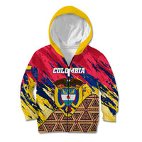 Personalised Colombia Kid Hoodie Colombian Tribal Seamless Patterns - Wonder Print Shop