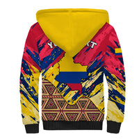 Personalised Colombia Sherpa Hoodie Colombian Tribal Seamless Patterns - Wonder Print Shop