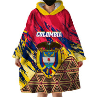 Personalised Colombia Wearable Blanket Hoodie Colombian Tribal Seamless Patterns - Wonder Print Shop