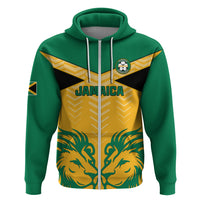 Jamaica Football Hoodie Reggae Girlz Lion Sporty Style - Wonder Print Shop