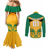 personalised-jamaica-football-couples-matching-mermaid-dress-and-long-sleeve-button-shirts-reggae-girlz-lion-sporty-style