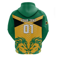 Personalised Jamaica Football Hoodie Reggae Girlz Lion Sporty Style - Wonder Print Shop