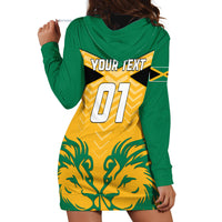 Personalised Jamaica Football Hoodie Dress Reggae Girlz Lion Sporty Style - Wonder Print Shop