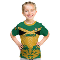 Personalised Jamaica Football Kid T Shirt Reggae Girlz Lion Sporty Style - Wonder Print Shop