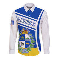 Uruguay Long Sleeve Button Shirt Uruguayan Coat Of Arms - Wonder Print Shop