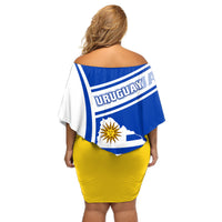 Uruguay Off Shoulder Short Dress Uruguayan Coat Of Arms - Wonder Print Shop