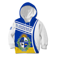 Personalised Uruguay Kid Hoodie Uruguayan Coat Of Arms - Wonder Print Shop