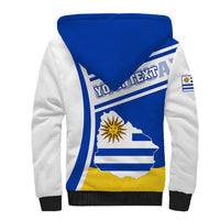 Personalised Uruguay Sherpa Hoodie Uruguayan Coat Of Arms - Wonder Print Shop