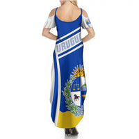 Personalised Uruguay Summer Maxi Dress Uruguayan Coat Of Arms - Wonder Print Shop