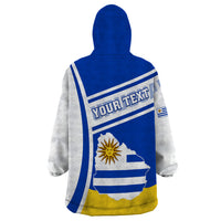Personalised Uruguay Wearable Blanket Hoodie Uruguayan Coat Of Arms - Wonder Print Shop