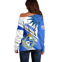 Uruguay Independence Day Off Shoulder Sweater Uruguayan Sol de Mayo Special Version - Wonder Print Shop