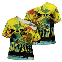 Personalized Jamaica Sleng Teng Riddim Cross Shoulder Shirt Booyaka Booyaka - Wonder Print Shop