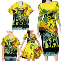 Personalized Jamaica Sleng Teng Riddim Family Matching Long Sleeve Bodycon Dress and Hawaiian Shirt Booyaka Booyaka - Wonder Print Shop