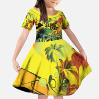Personalized Jamaica Sleng Teng Riddim Family Matching Off The Shoulder Long Sleeve Dress and Hawaiian Shirt Booyaka Booyaka - Wonder Print Shop