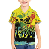 Personalized Jamaica Sleng Teng Riddim Family Matching Short Sleeve Bodycon Dress and Hawaiian Shirt Booyaka Booyaka - Wonder Print Shop
