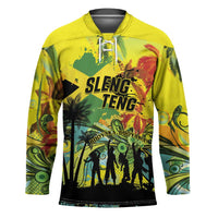 Personalized Jamaica Sleng Teng Riddim Hockey Jersey Booyaka Booyaka - Wonder Print Shop