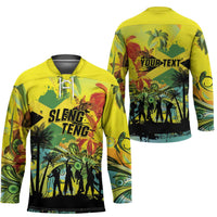 Personalized Jamaica Sleng Teng Riddim Hockey Jersey Booyaka Booyaka - Wonder Print Shop