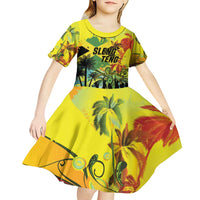 Personalized Jamaica Sleng Teng Riddim Kid Short Sleeve Dress Booyaka Booyaka - Wonder Print Shop