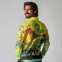 Personalized Jamaica Sleng Teng Riddim Long Sleeve Polo Shirt Booyaka Booyaka - Wonder Print Shop