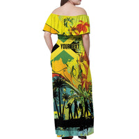 Personalized Jamaica Sleng Teng Riddim Off Shoulder Maxi Dress Booyaka Booyaka - Wonder Print Shop