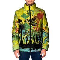 Personalized Jamaica Sleng Teng Riddim Padded Jacket Booyaka Booyaka - Wonder Print Shop