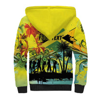 Personalized Jamaica Sleng Teng Riddim Sherpa Hoodie Booyaka Booyaka - Wonder Print Shop