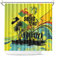 Jamaica Sleng Teng Riddim Shower Curtain Booyaka Booyaka - Wonder Print Shop