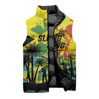 Personalized Jamaica Sleng Teng Riddim Sleeveless Puffer Jacket Booyaka Booyaka - Wonder Print Shop