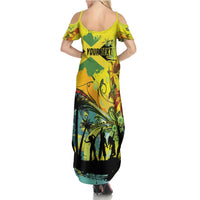 Personalized Jamaica Sleng Teng Riddim Summer Maxi Dress Booyaka Booyaka - Wonder Print Shop