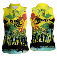 Personalized Jamaica Sleng Teng Riddim Women Sleeveless Polo Shirt Booyaka Booyaka - Wonder Print Shop