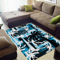 Fijian Rugby Area Rug Grunge Palm Stylized