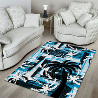 Fijian Rugby Area Rug Grunge Palm Stylized