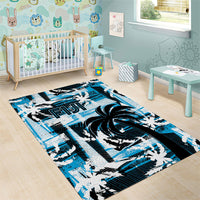 Fijian Rugby Area Rug Grunge Palm Stylized