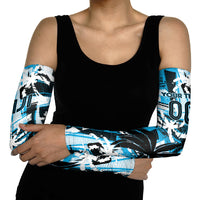 Custom Fijian Rugby Arm Sleeves Grunge Palm Stylized