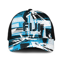 Fijian Rugby Baseball Net Cap Grunge Palm Stylized