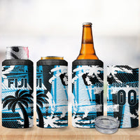 Custom Fijian Rugby 4 in 1 Can Cooler Tumbler Grunge Palm Stylized