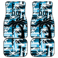Custom Fijian Rugby Car Mats Grunge Palm Stylized