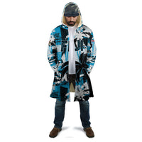 Custom Fijian Rugby Cloak Grunge Palm Stylized
