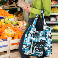Fijian Rugby Grocery Bag Grunge Palm Stylized