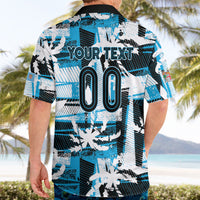 Custom Fijian Rugby Hawaiian Shirt Grunge Palm Stylized