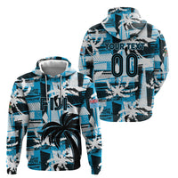 Custom Fijian Rugby Hoodie Grunge Palm Stylized