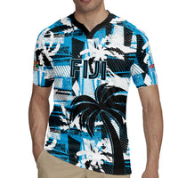 Custom Fijian Rugby Rugby Jersey Grunge Palm Stylized