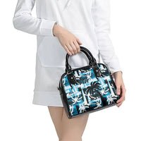Fijian Rugby Shoulder Handbag Grunge Palm Stylized