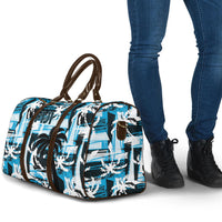 Fijian Rugby Travel Bag Grunge Palm Stylized