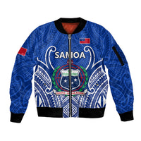 Samoa Rugby Sleeve Zip Bomber Jacket Manu Samoa Go 2023 World Cup - Wonder Print Shop