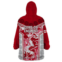 England Rugby Wearable Blanket Hoodie The Red Rose Come On 2023 World Cup - Wonder Print Shop